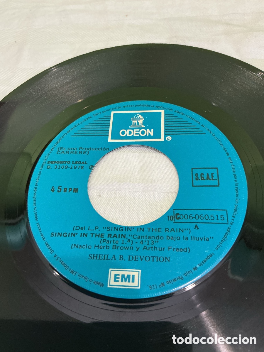 Discos de vinilo: Sheila B. Devotion &ndash; Singin&rsquo; in the Rain &ndash; Single 1978 - Foto 4