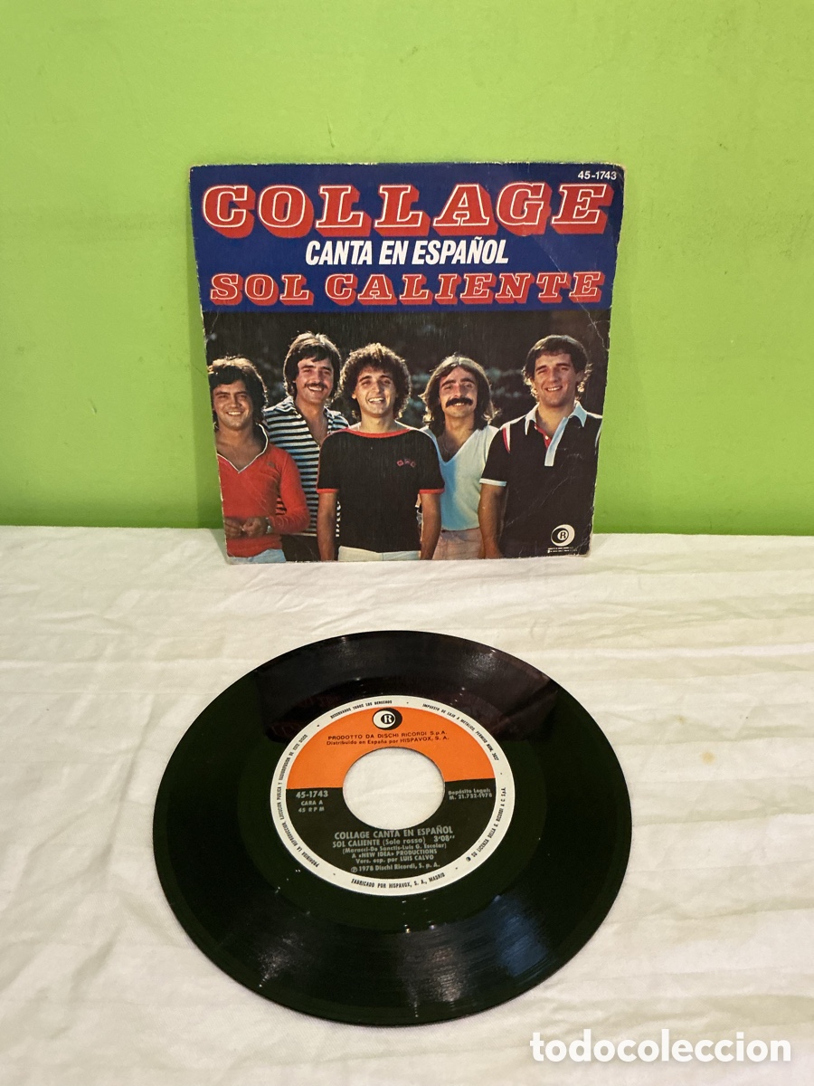 Discos de vinilo: Collage &ndash; Sol caliente &ndash; Canta en espa&ntilde;ol &ndash; Single 1978 - Foto 3