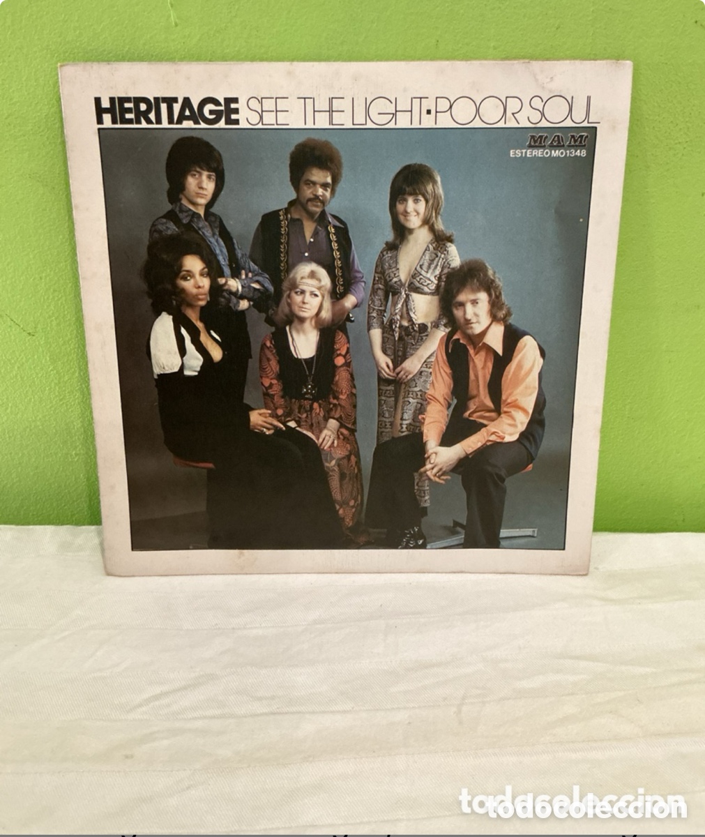 Discos de vinilo: Heritage &ndash; See the Light / Poor Soul &ndash; Single vinilo 1973 - Foto 1