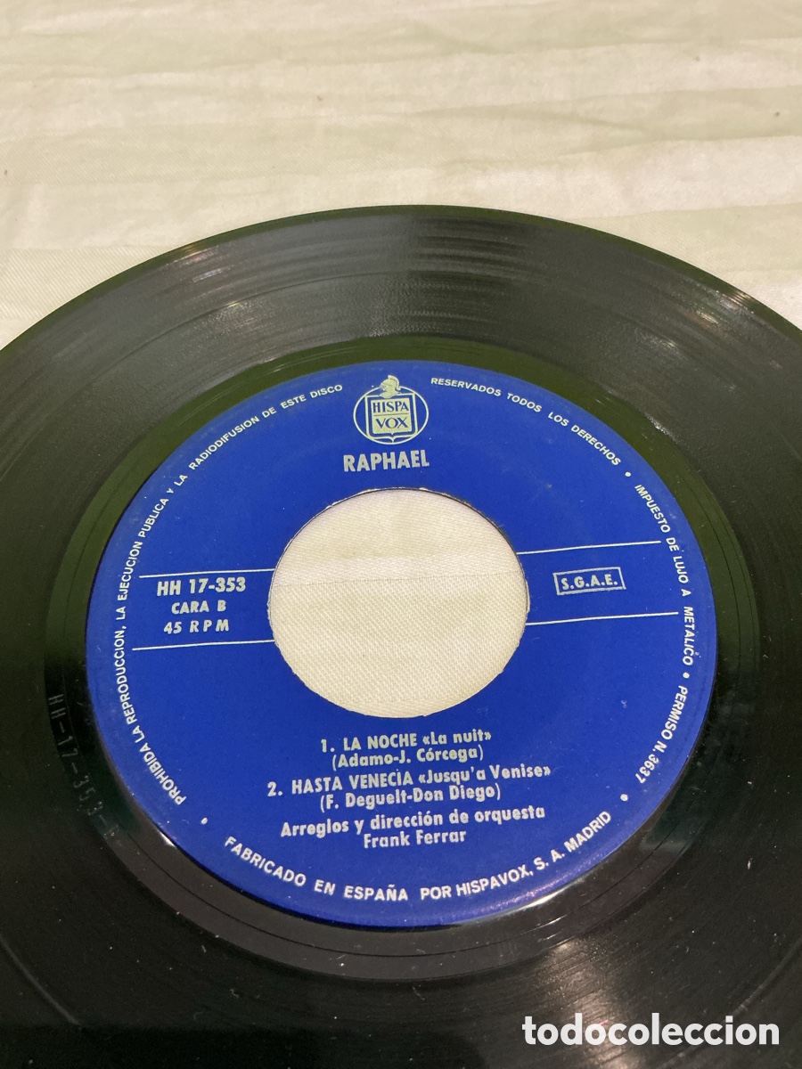 Discos de vinilo: Raphael &ndash; Yo soy aquel &ndash; EP espa&ntilde;ol 1966 - Foto 4