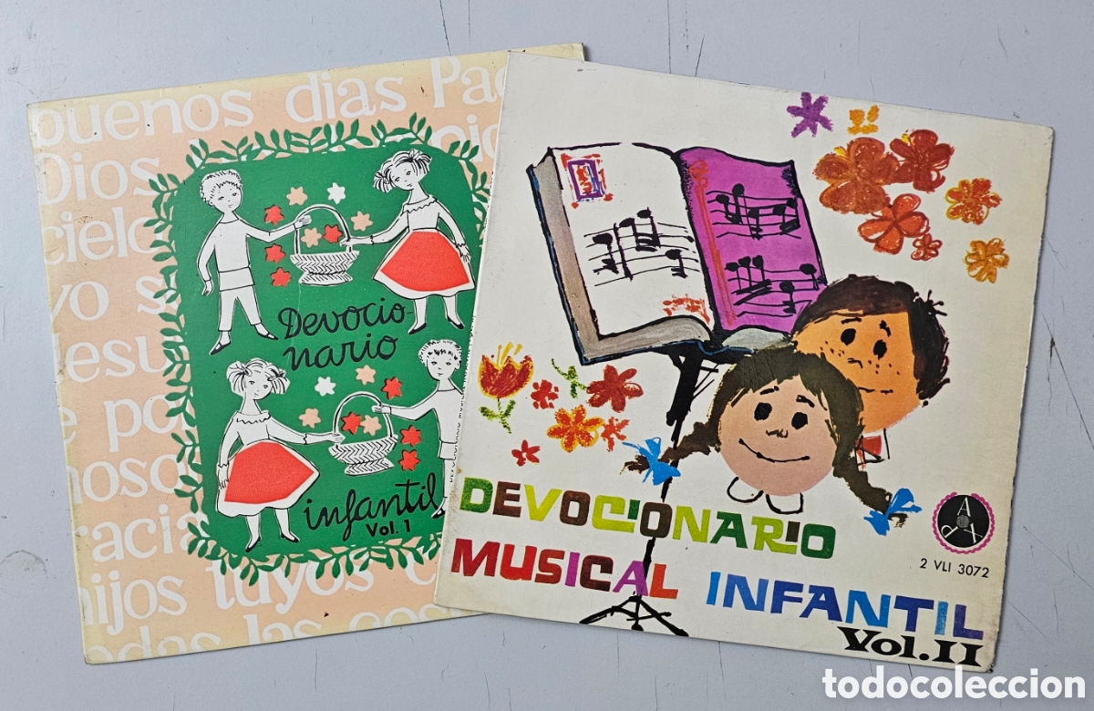 Disques de vinyle: 2 EPs ESCOLANIA DEL SANTISIMO SACRAMENTO Devocionario musical infantil (Espa&ntilde;a Pax 1959-66) XIAN