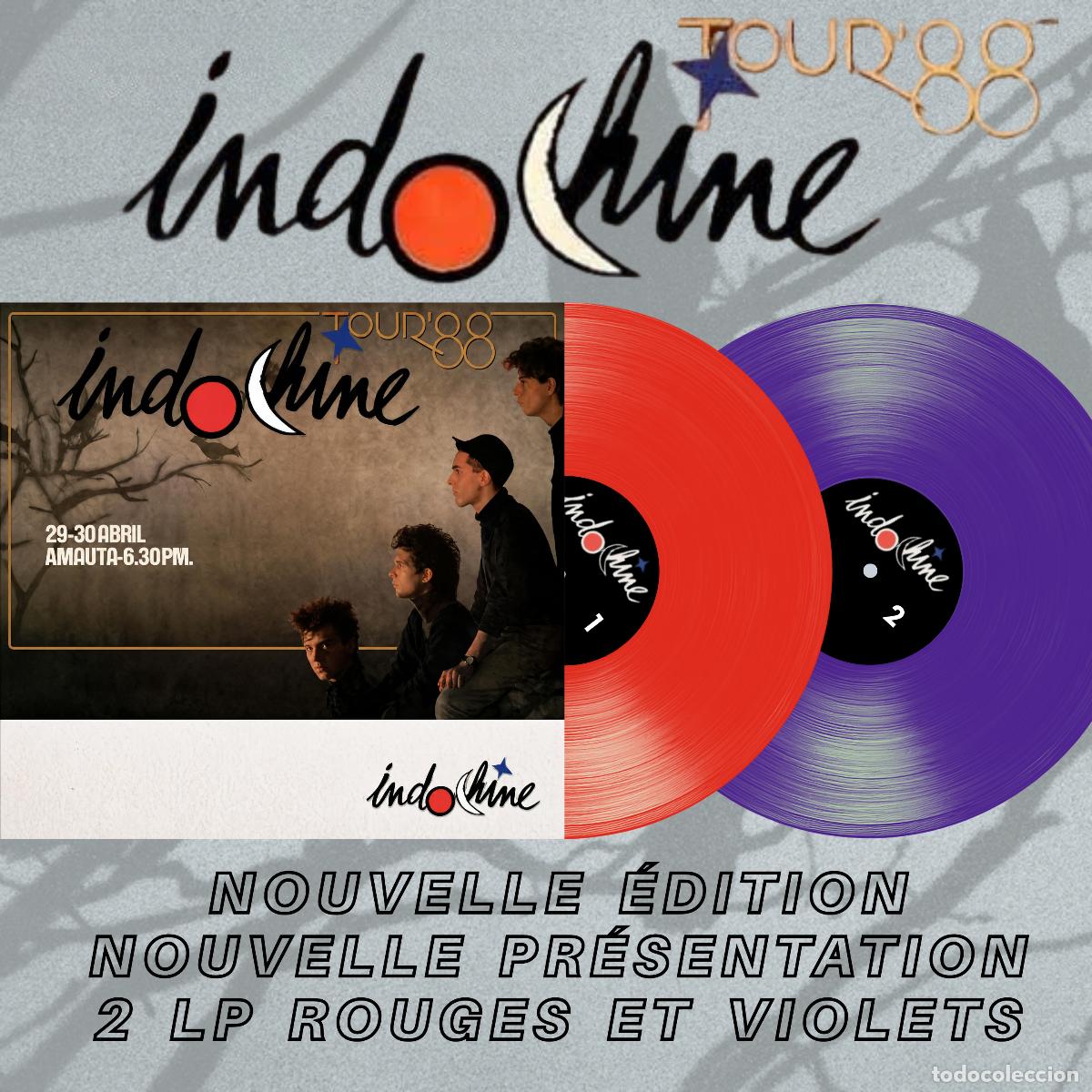 Discos de vinilo: Indochine &rdquo;En Vivo Amauta 1986&rdquo; 2 LPs (Red & Purple) Edicion gatefold peruana.