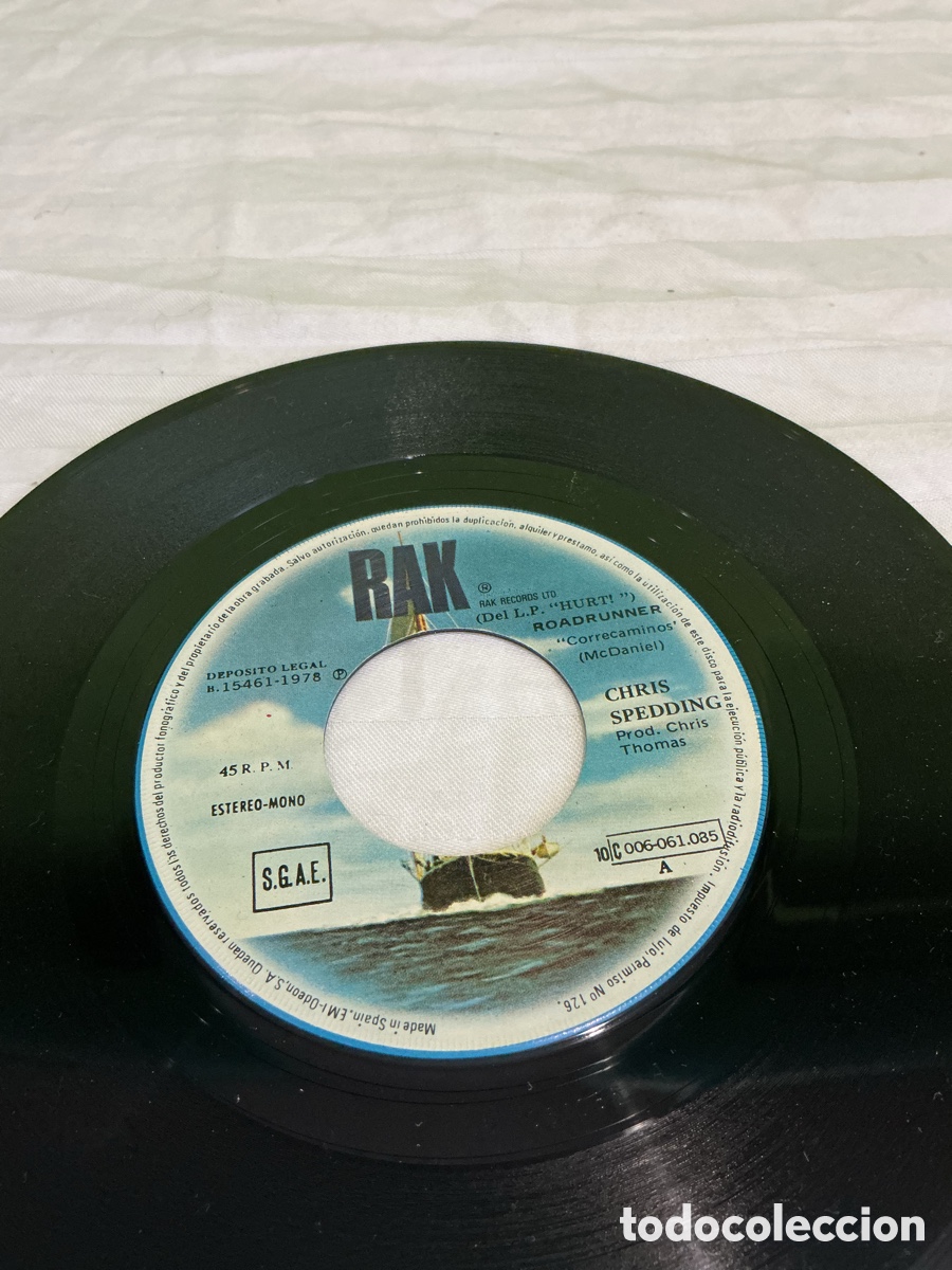 Discos de vinilo: Chris Spedding &ndash; Correcaminos &ndash; Single 1978 - Foto 4