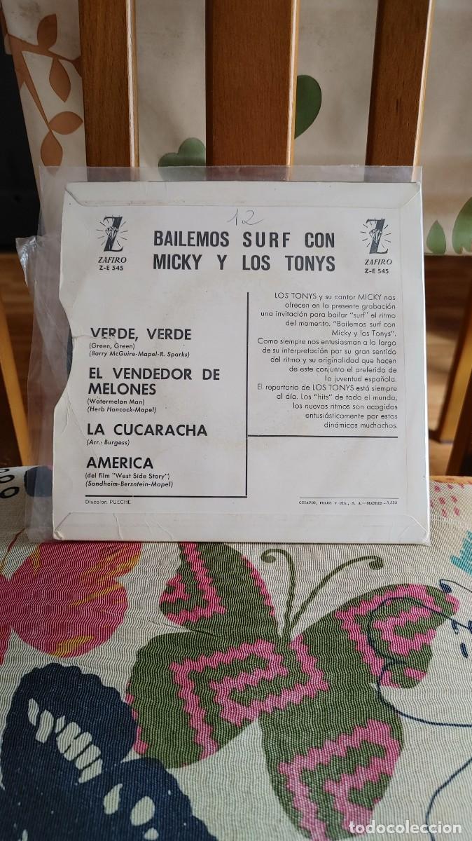 Discos de vinilo: MICKY Y LOS TONYS-EP EL VENDEDOR DE MELONES +3 - Foto 2