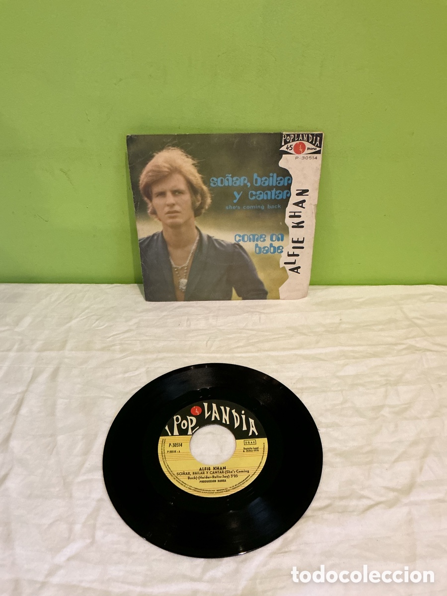 Discos de vinilo: Alfie Khan &ndash; So&ntilde;ar, bailar y cantar &ndash; Single vinilo 1970 - Foto 3