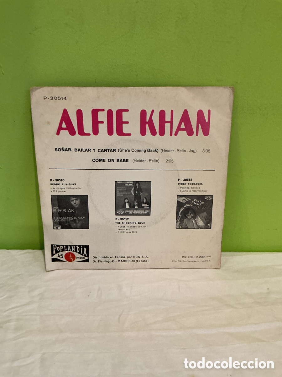 Discos de vinilo: Alfie Khan &ndash; So&ntilde;ar, bailar y cantar &ndash; Single vinilo 1970 - Foto 7