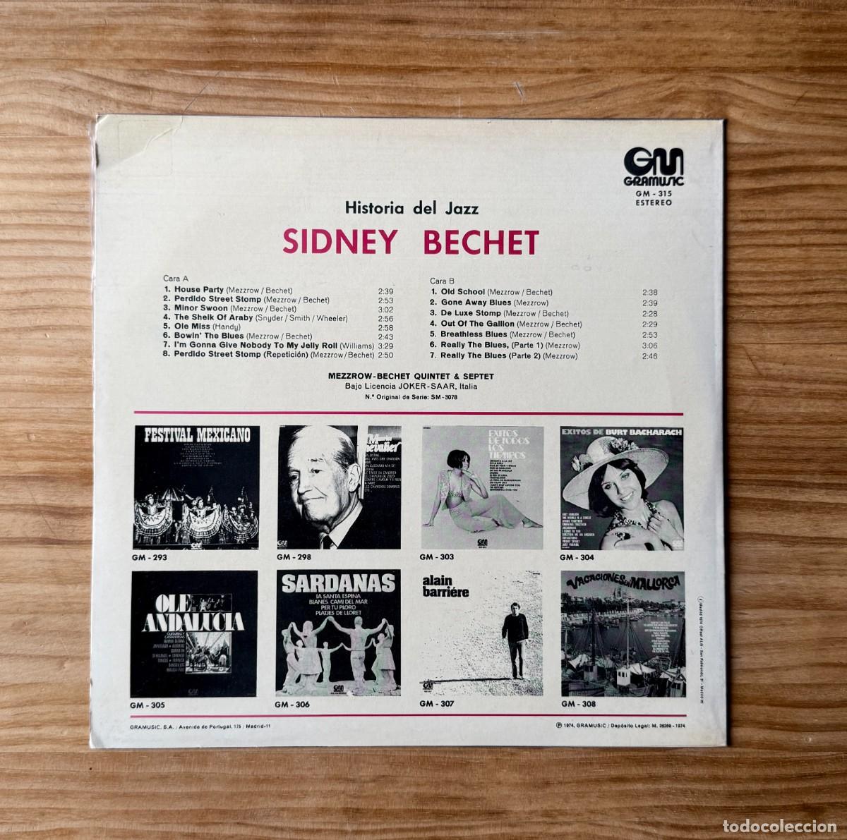 Discos de vinilo: Sidney Bechet - Historia del Jazz. Spain 1974 - Foto 2