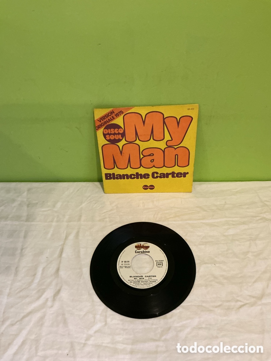 Discos de vinilo: Blanche Carter &ndash; My Man &ndash; Single 1975 - Foto 3