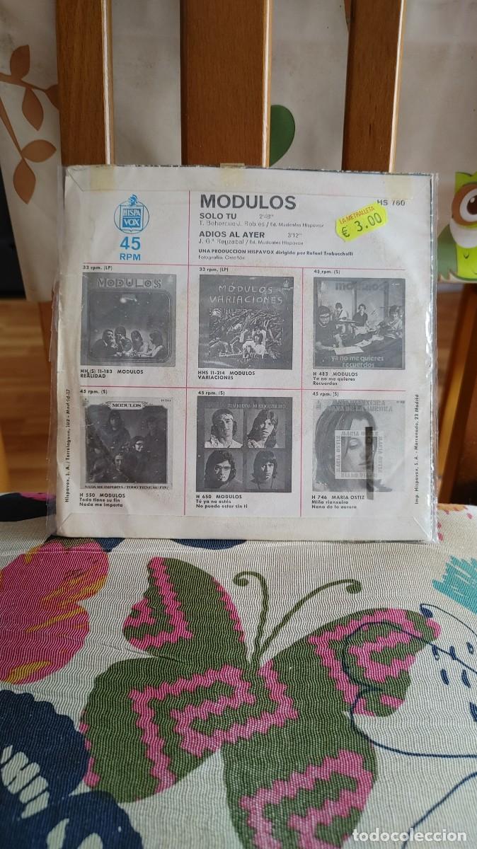 Discos de vinilo: MODULOS-SINGLE SOLO TU - Foto 2