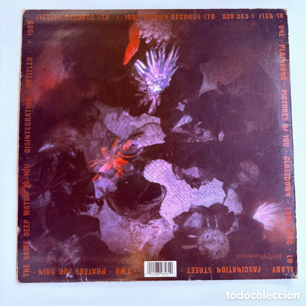 Discos de vinilo: Lp the cure disintegration edici&oacute;n espa&ntilde;ola de 1989 - Foto 2