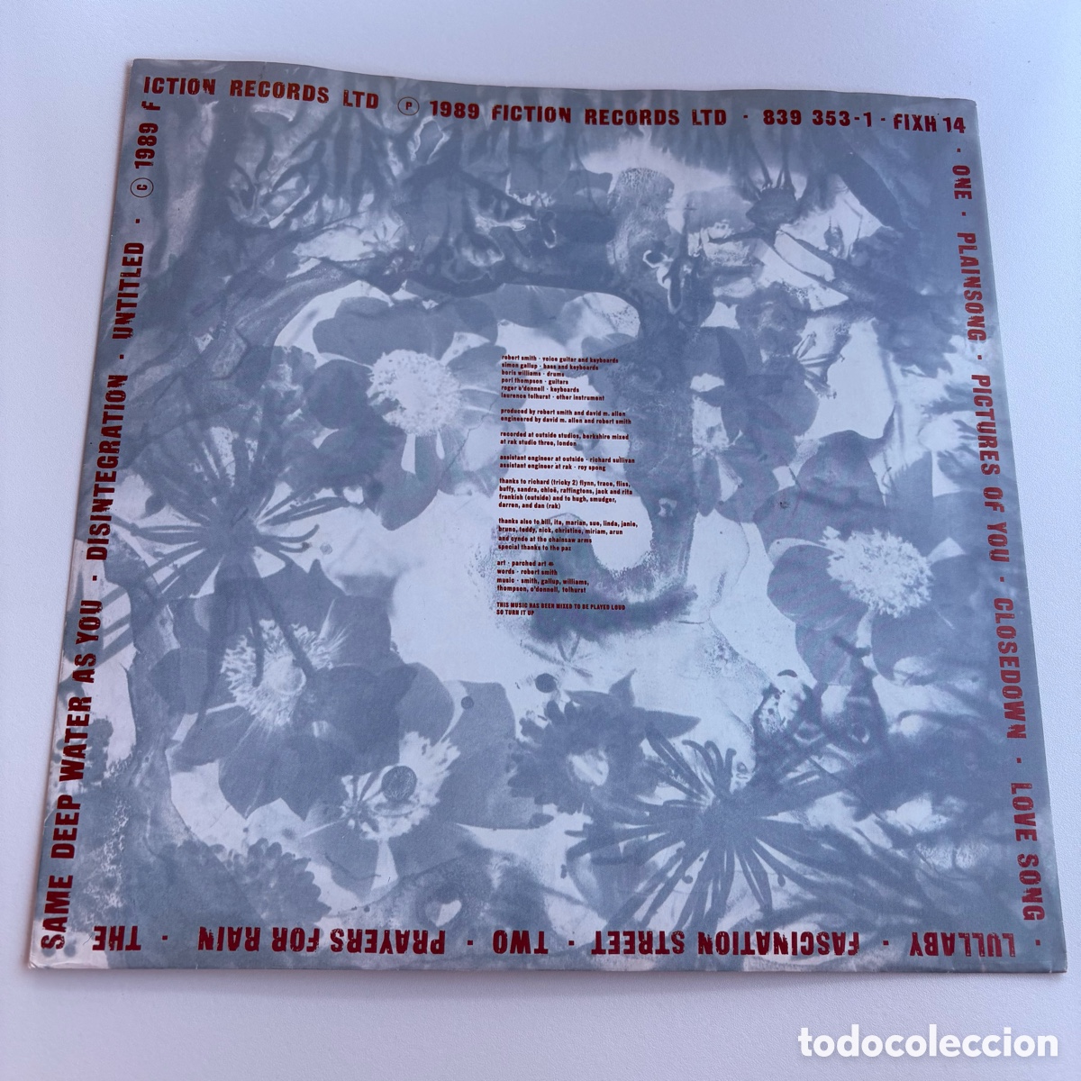 Discos de vinilo: Lp the cure disintegration edici&oacute;n espa&ntilde;ola de 1989 - Foto 3