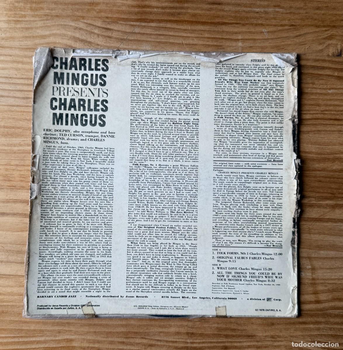 Discos de vinilo: Charles Mingus &ndash; Presents Charles Mingus. Spain 1979 - Foto 2