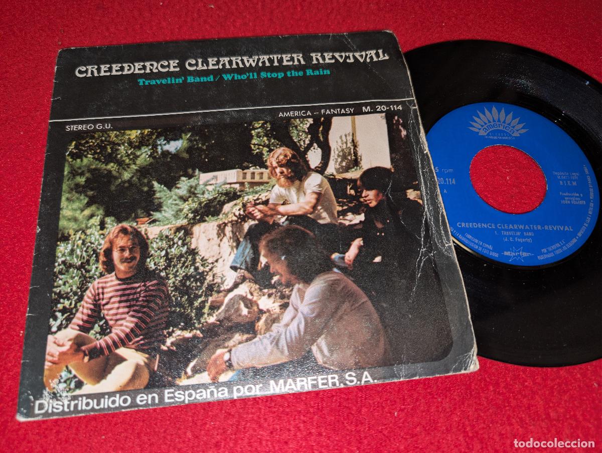 Discos de vinilo: CREEDENCE CLEARWATER REVIVAL CCR Travelin band/Who'll stop the rain 7'' SINGLE 1970 ESPA&Ntilde;A SP