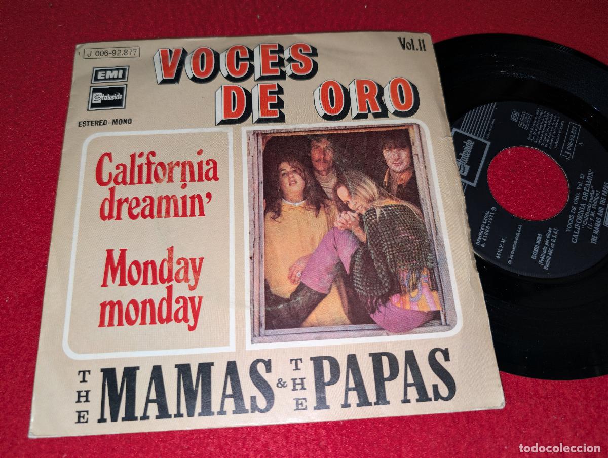 Discos de vinilo: THE MAMAS & THE PAPAS California dreamin/Monday monday 7'' SINGLE 1971 SPAIN ESPA&Ntilde;A MAMA'S PAPA'S