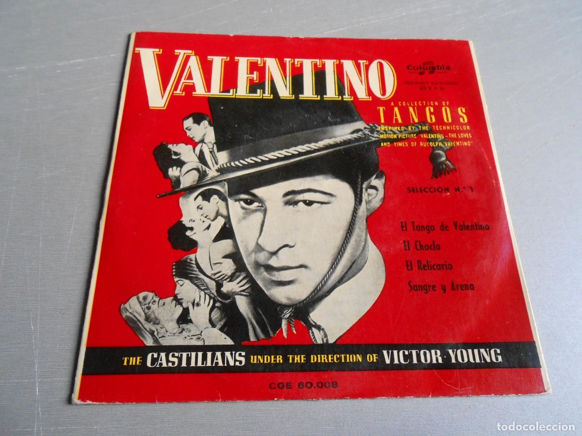 Discos de vinilo: VALENTINO - TANGOS -, EP , THE CASTILIANS - EL TANGO DE VALENTINO + 3, COLUMBIA CGE 60.008
