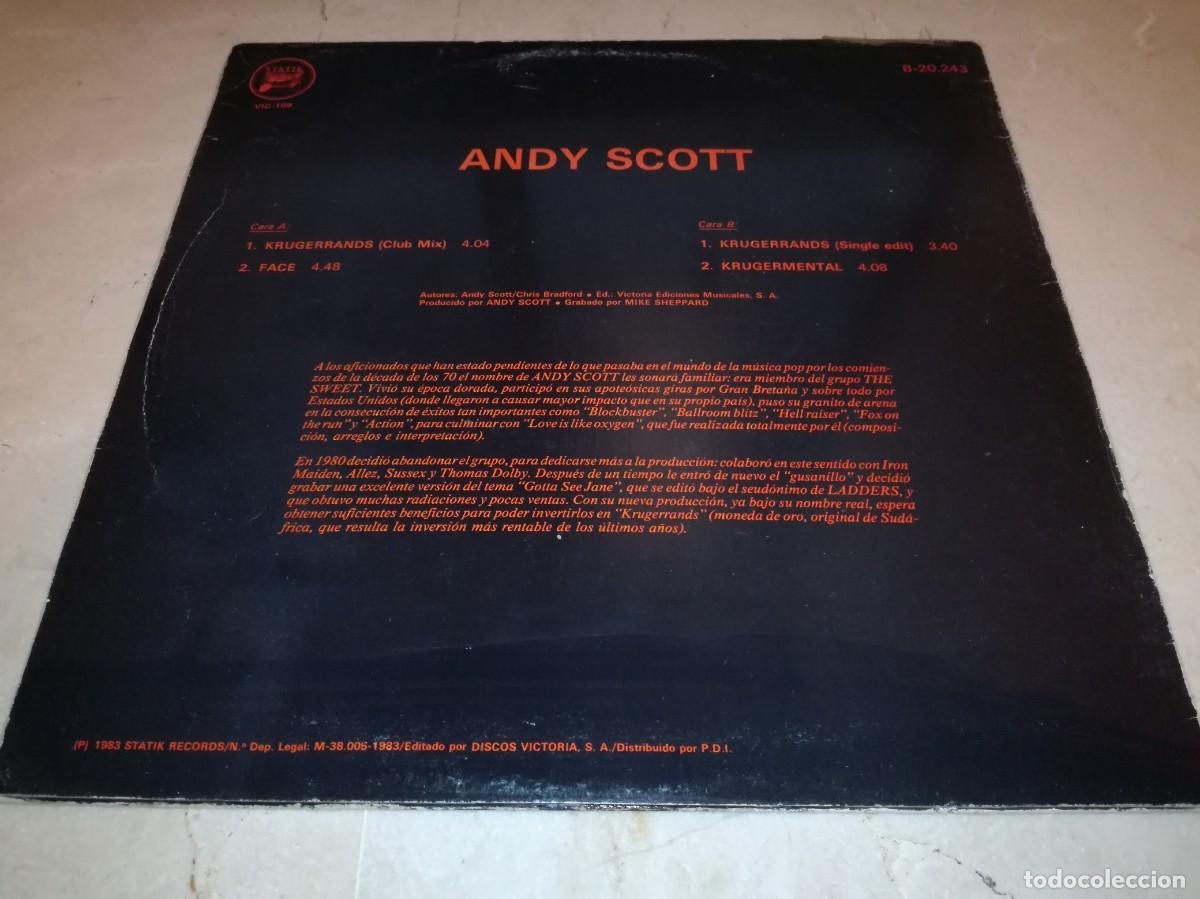 Discos de vinilo: ANDY SCOTT-KRUGERRANDS-ORIGINAL ESPA&Ntilde;OL 1983 - Foto 2