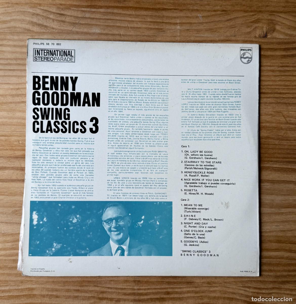 Discos de vinilo: Benny Goodman - Swing classics 3. Spain 1971 - Foto 2