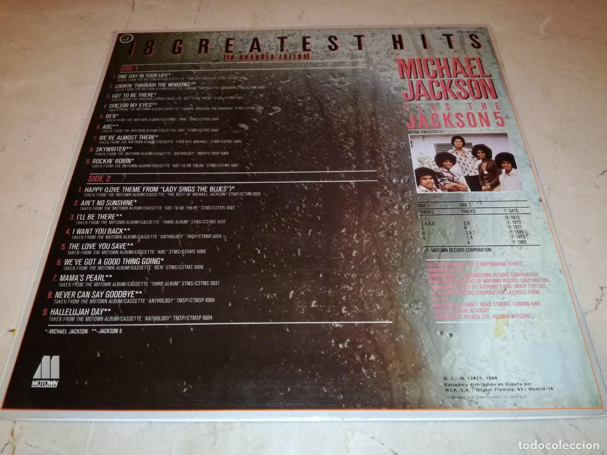 Discos de vinilo: MICHAEL JACKSON-18 GREATEST HITS-EDICI&Oacute;N ESPA&Ntilde;OLA - Foto 2