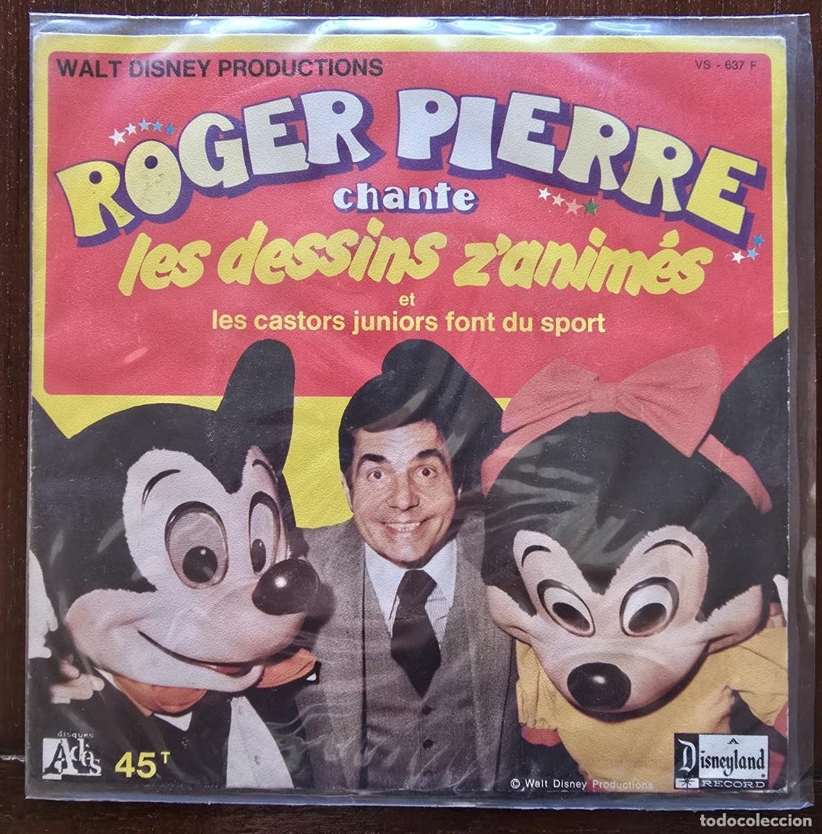 Discos de vinilo: Disco Single.Roger Pierre.chante Les Dessind Z&acute;animes.Walt Disney 1978