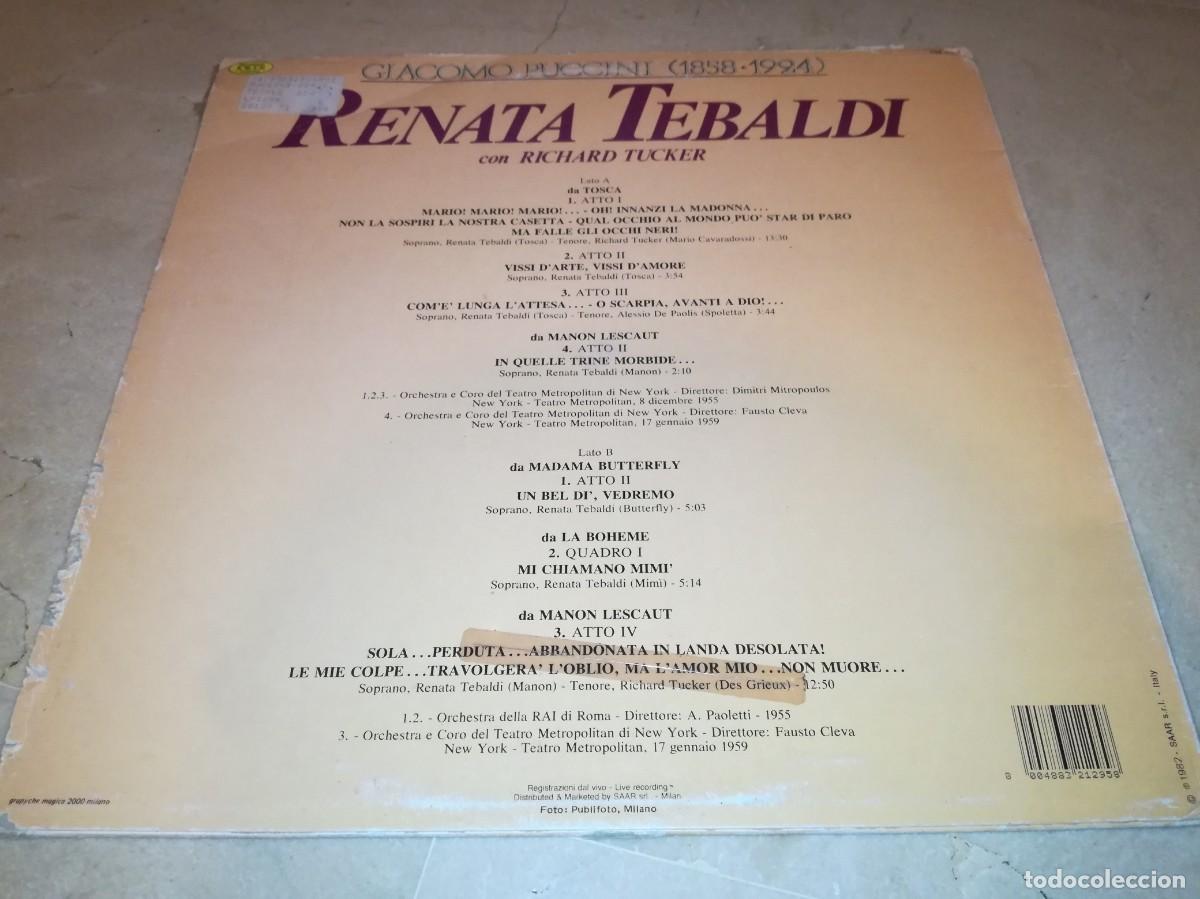 Discos de vinilo: RENATA TEVALDI-GIACOMO PUCCINI - Foto 2