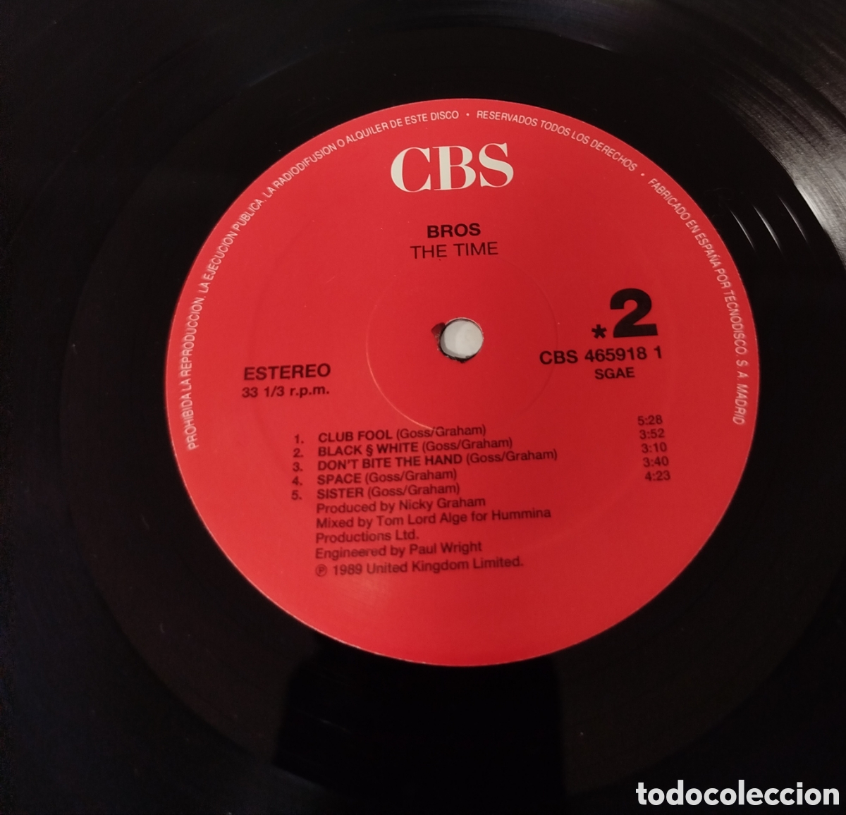 Discos de vinilo: Bros - The time. Edici&oacute;n espa&ntilde;ola - Foto 3