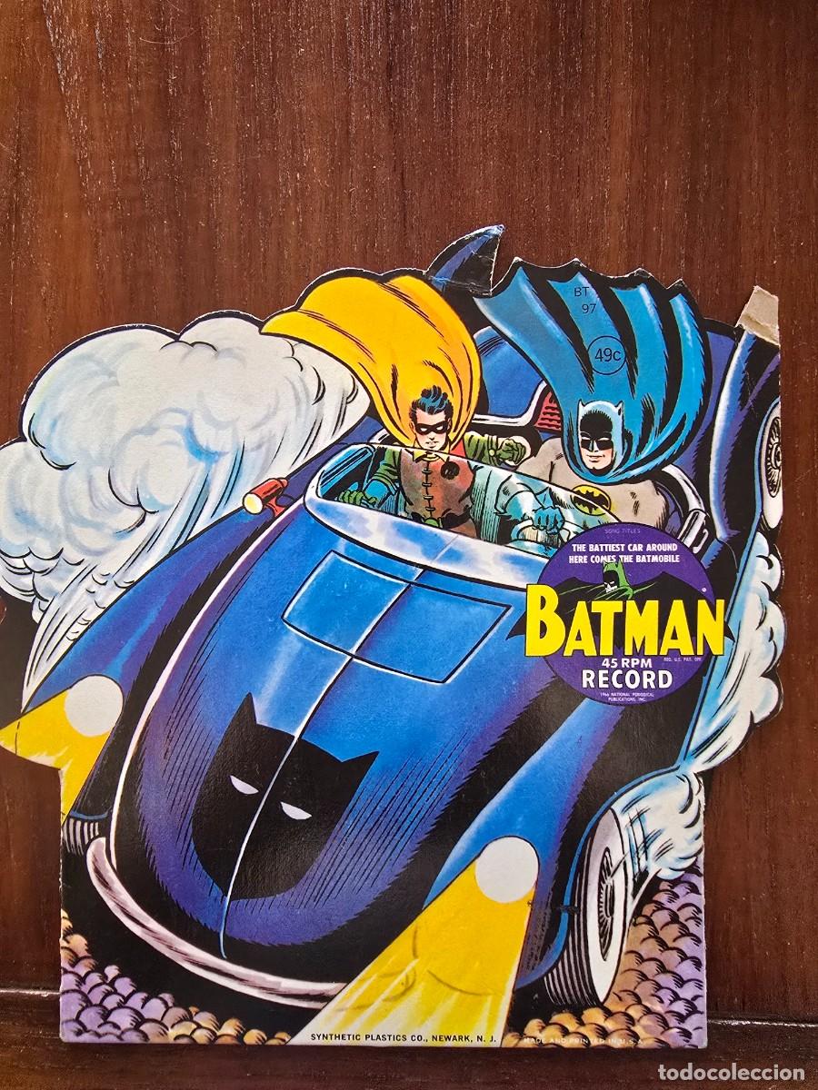 Discos de vinilo: Disco Single.Batman 45 rpm Record.The Battiest Car around here comes the Batmobile