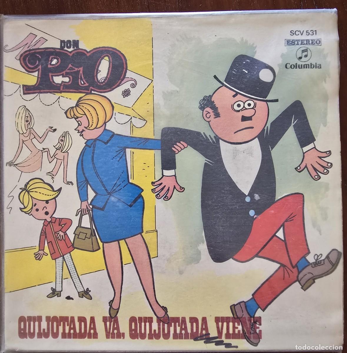 Discos de vinilo: Disco Single.Don Pio.Quijotada va,Quijotada viene+Tebeo