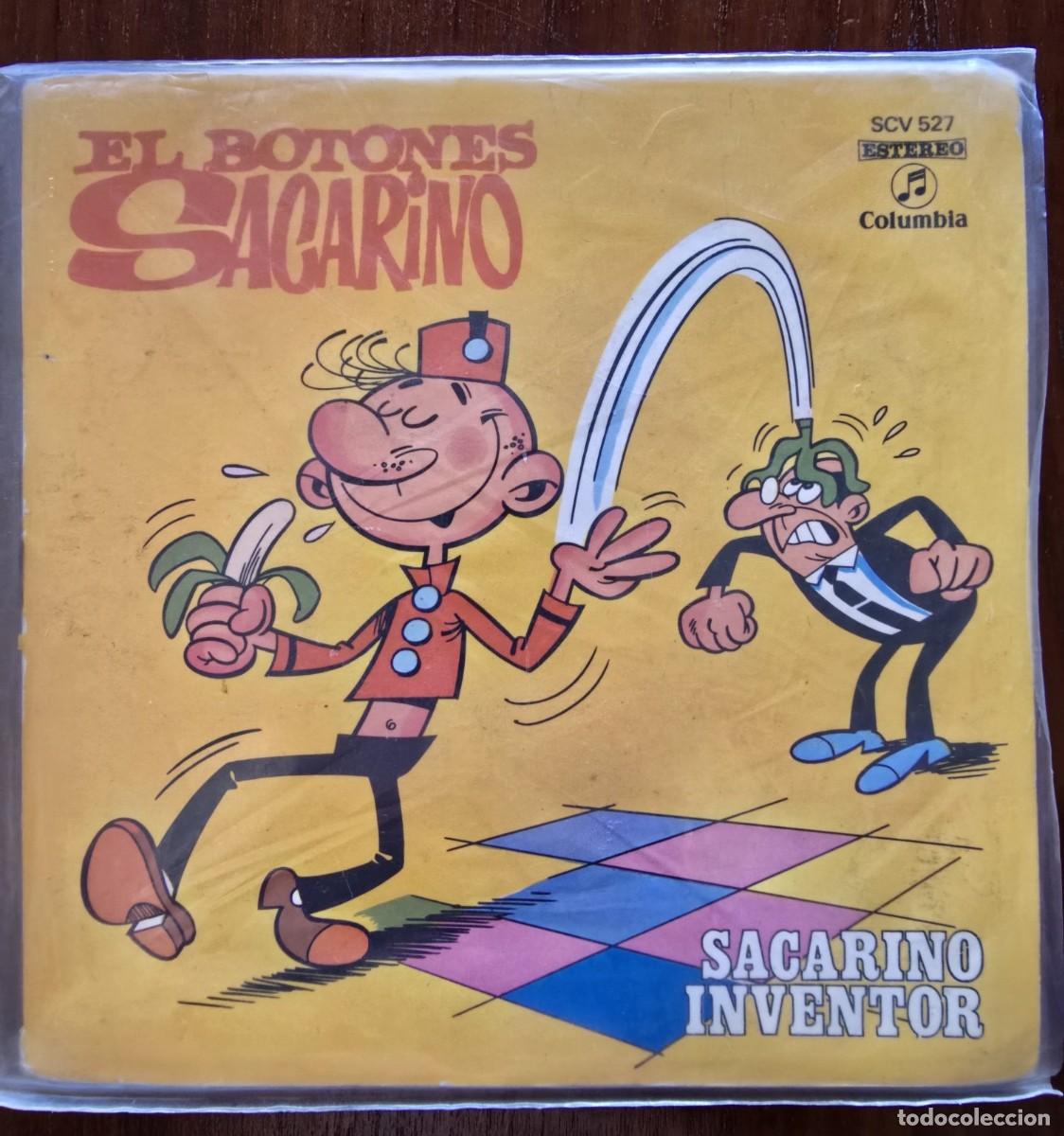 Discos de vinilo: Disco Single.El Botones Sacarino.Sacarino Inventor+Tebeo