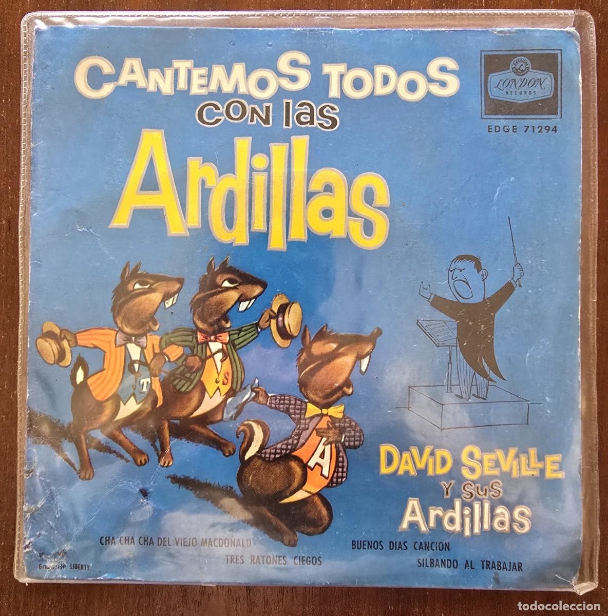 Discos de vinilo: Disco Single.David Seville y sus Ardillas.Cantemos Todos con Las Ardillas.1960