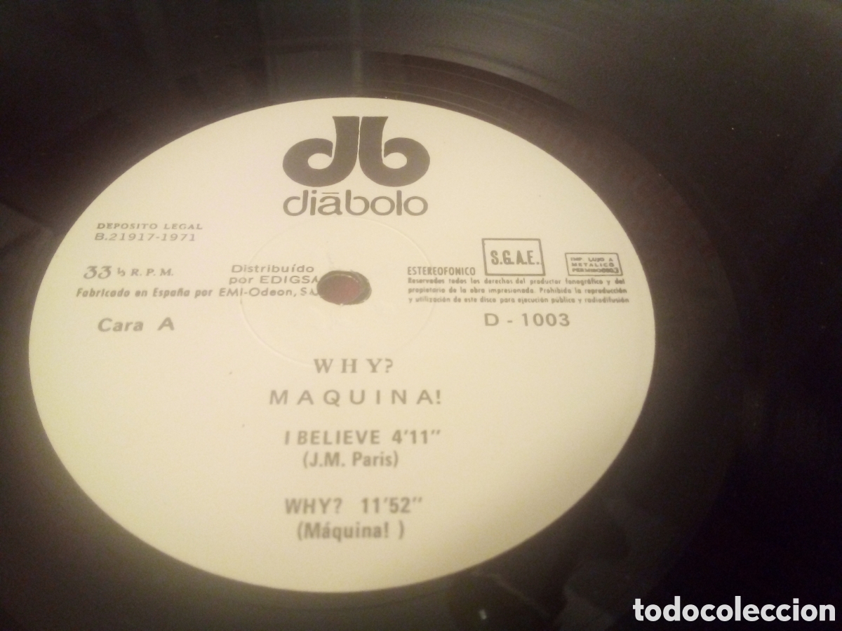 Discos de vinilo: MAQUINA LP WHY ? CARPETA NO INCLU&Iacute;DA Diabolo Espa&ntilde;a 1971