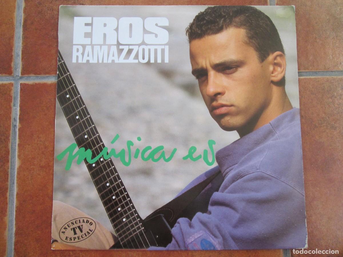 Discos de vinilo: EROS RAMAZZOTTI - M&uacute;sica Es. LP, ed espa&ntilde;ola 12&rdquo; 1988. Insert. Magn&iacute;fico estado (VG+/NM)