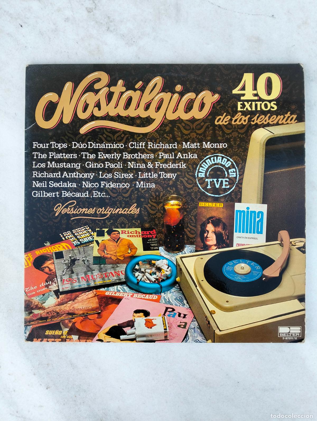 Discos de vinil: Nost&aacute;lgico 40 exitos de los sesenta anunciado en tve disco de vinilo vintage lp
