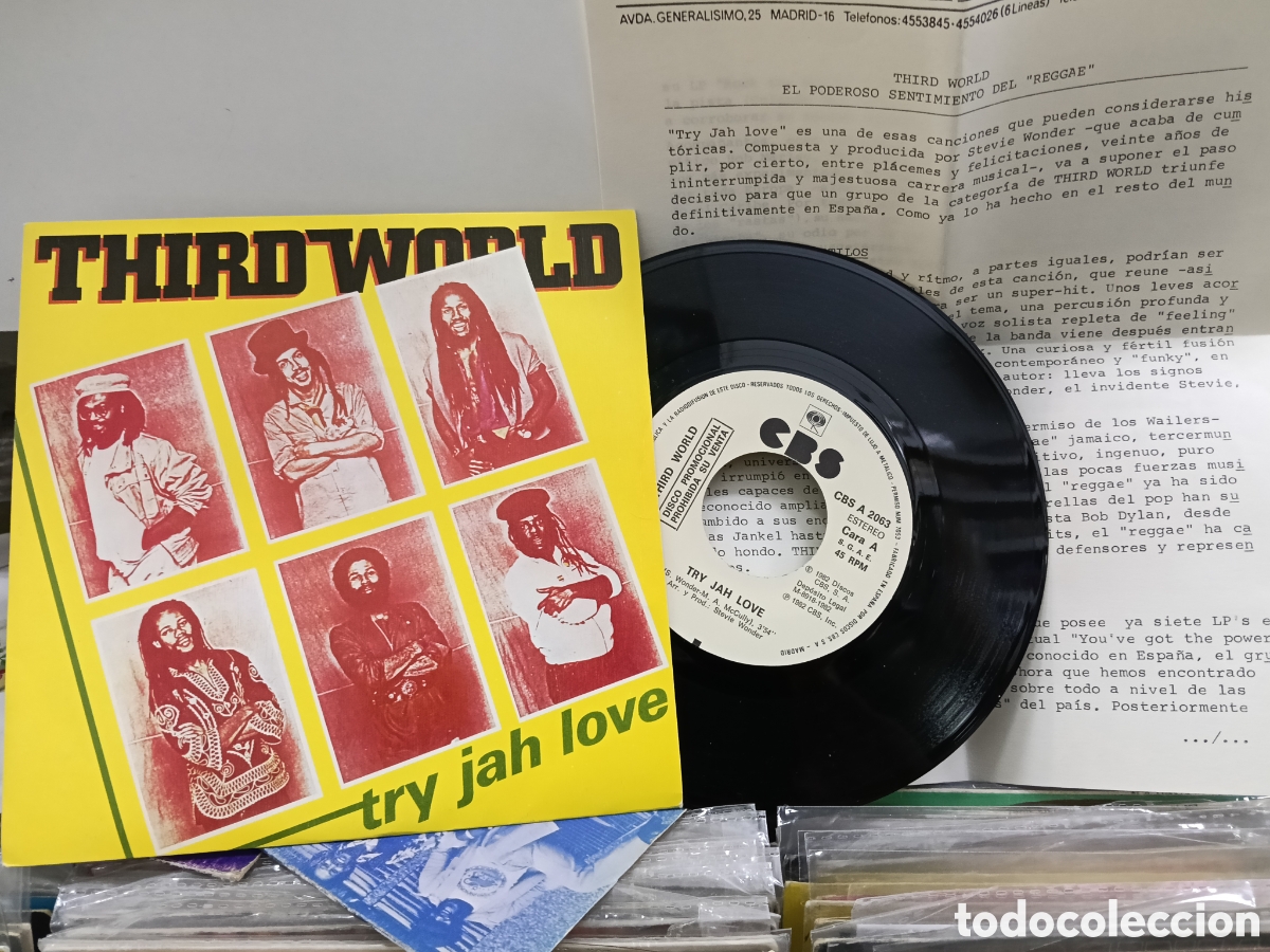Disques de vinyle: Third world single promocional por una sola cara con 2 hojas promo Espa&ntilde;a 1982