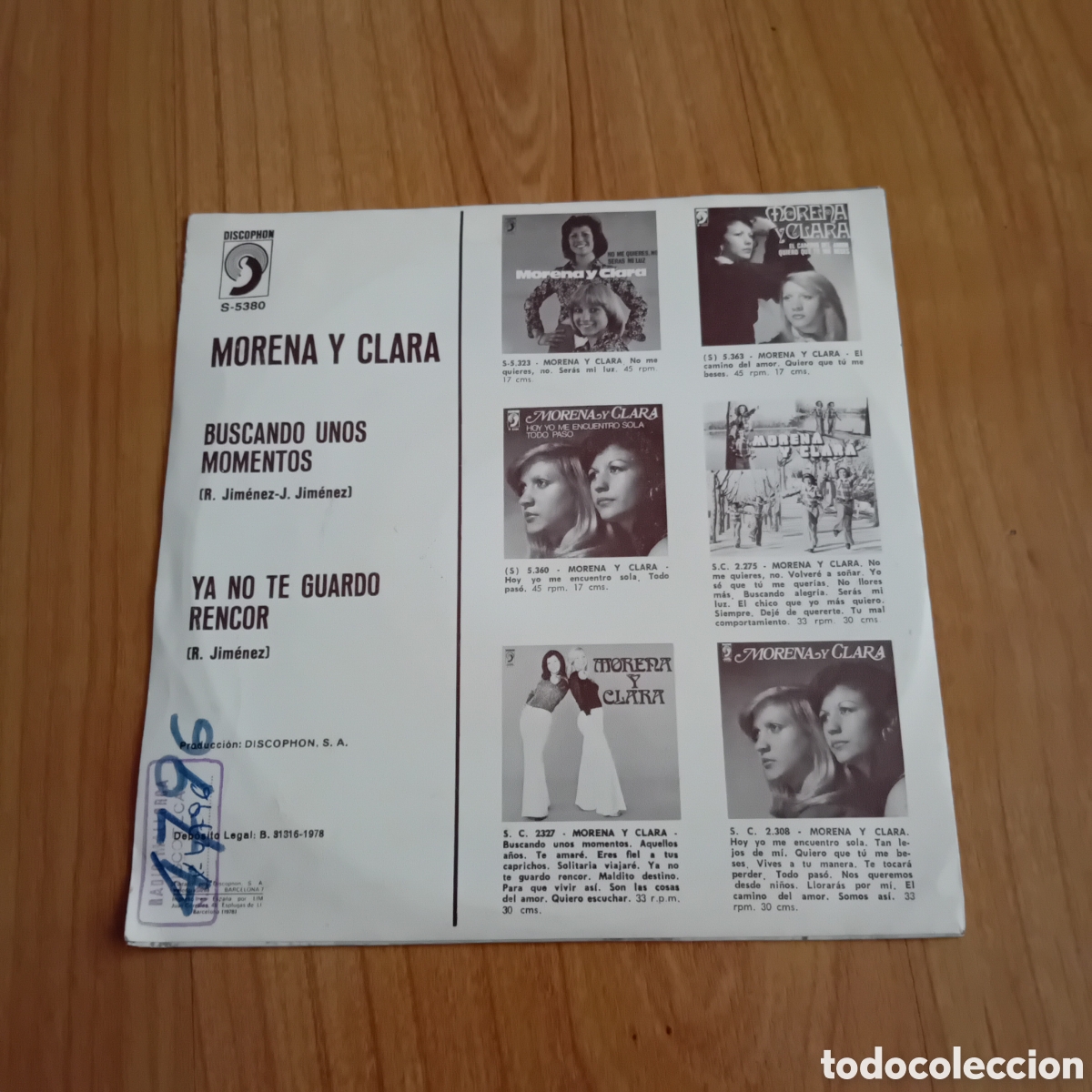 Discos de vinilo: MORENA Y CLARA. BUSCANDO UNOS MOMENTOS - Foto 2