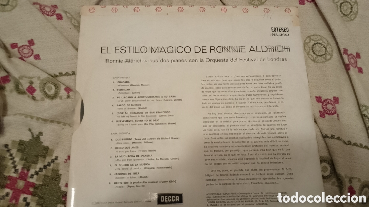 Discos de vinilo: El estilo m&aacute;gico de Ronnie aldrich - Foto 2