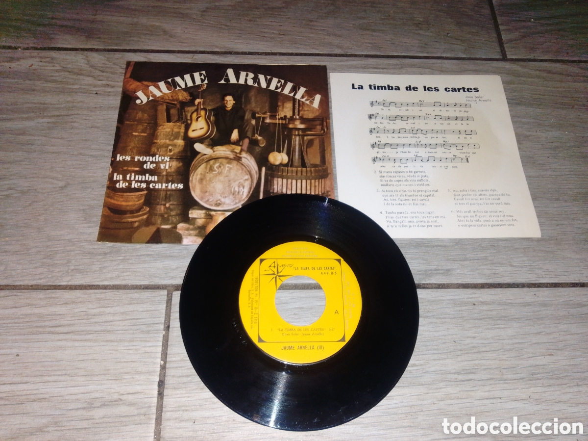 Discos de vinilo: JAUME ARNELLA - LA TIMBA DE LES CARTES - SINGLE - SPAIN - CONCENTRIC - CC -