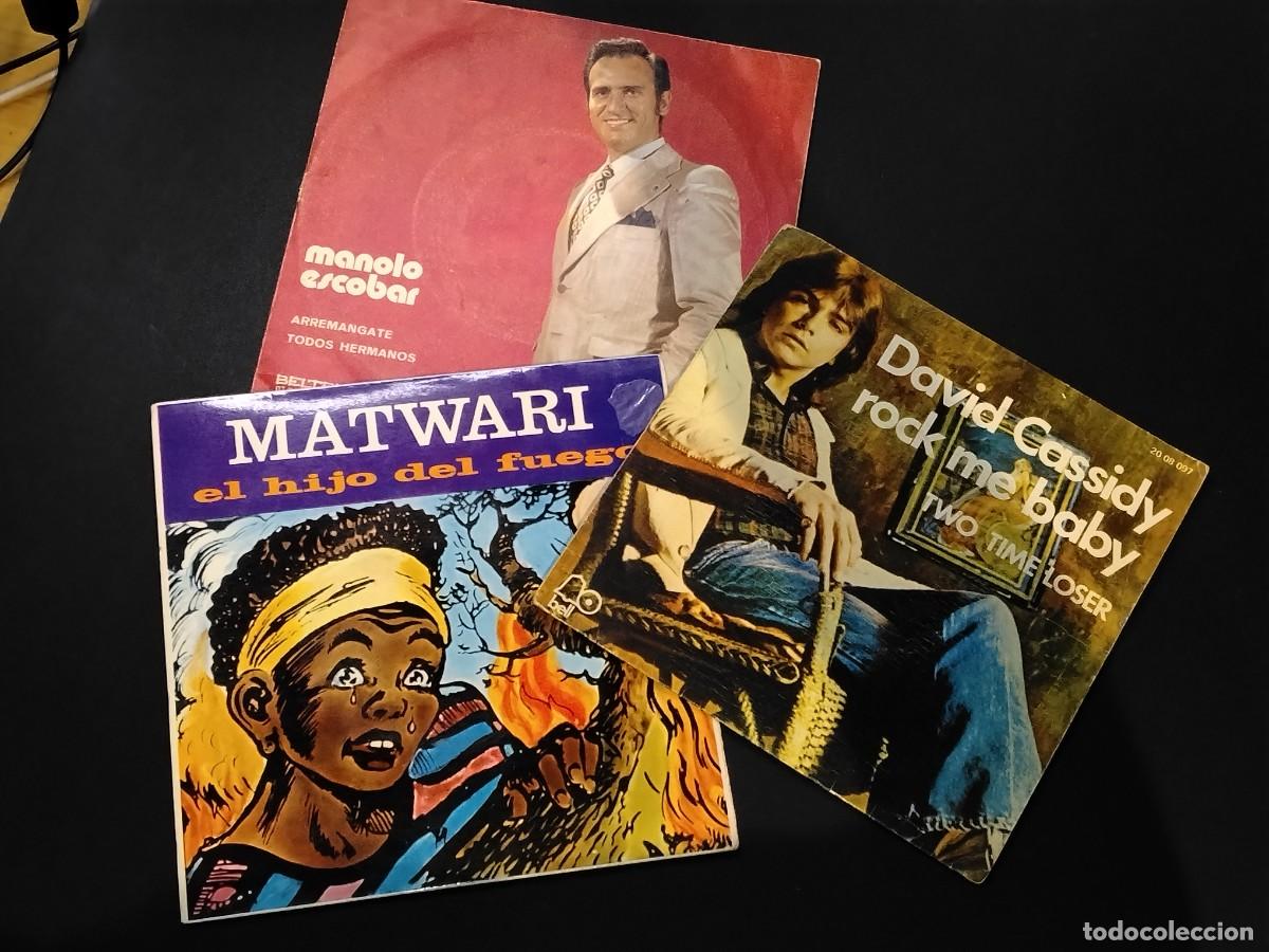 Dischi in vinile: LOTE DE 3 SINGLES-MANOLO ESCOBAR-MATWARI Y DAVID CASSIDY