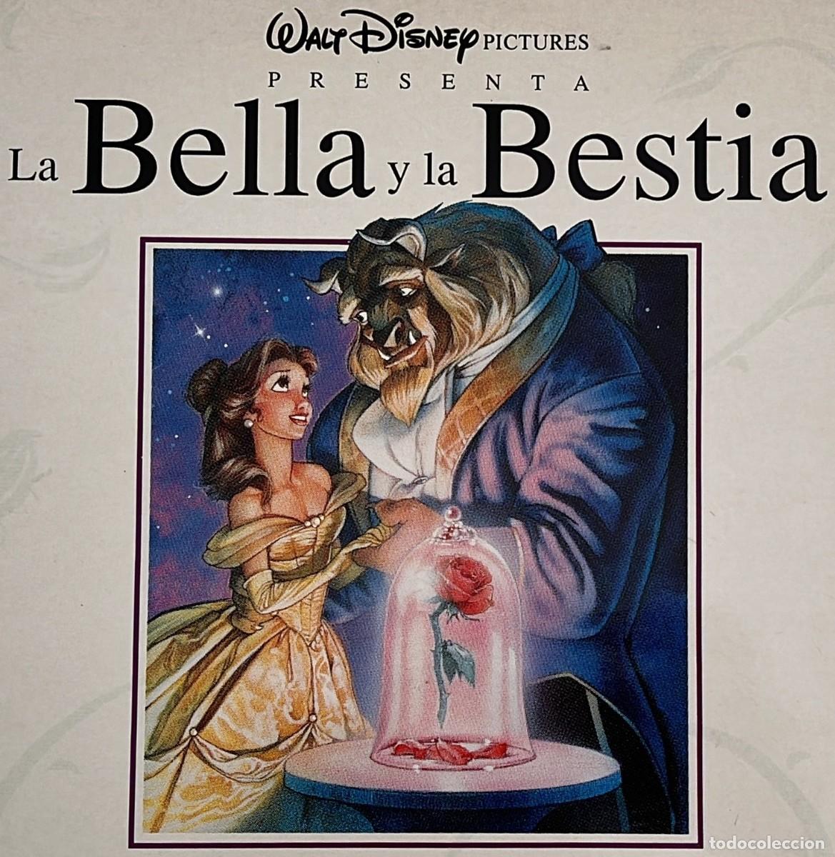 Disques de vinyle: Disco vinilo - La Bella y la Bestia, banda sonora cantada en castellano - Disney EMI 1992 - encarte