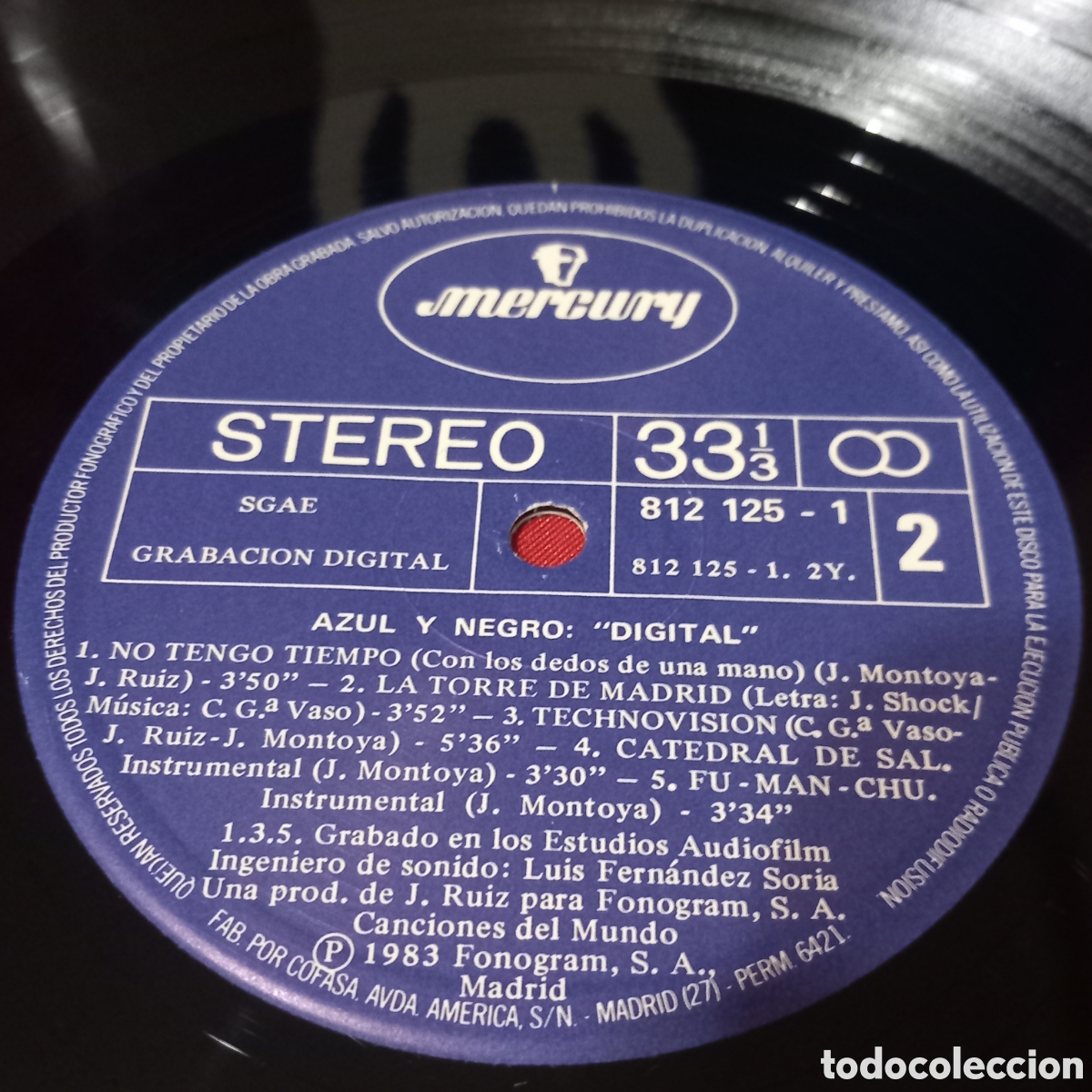 Discos de vinilo: LP AZUL Y NEGRO-DIGITAL(1983 MERCURY) - Foto 3