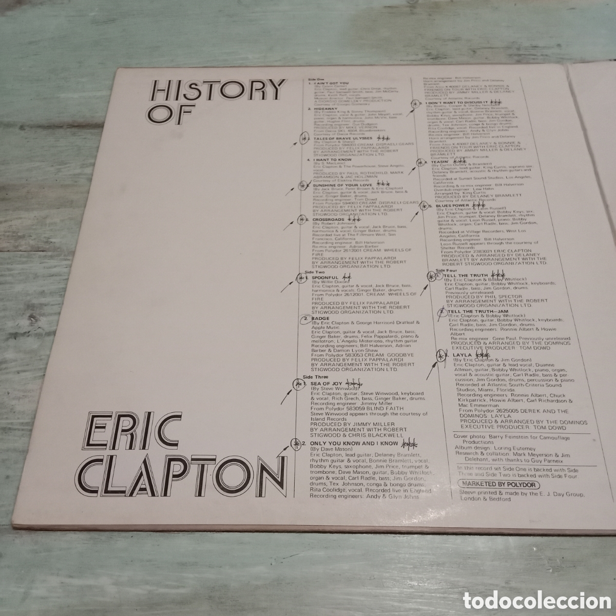 Discos de vinilo: ERIC CLAPTON - HISTORY OF ERIC CLAPTON - LP DOBLE GATEFOLD - Foto 4