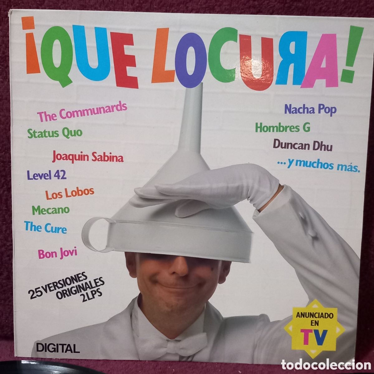 Disques de vinyle: LP DOBLE QUE LOCURA!/THE CURE+STATUS QUO+BON JOVI+MECANO+JOAQUIN SABINA+NACHA POP(EXCELENTE ESTADO)