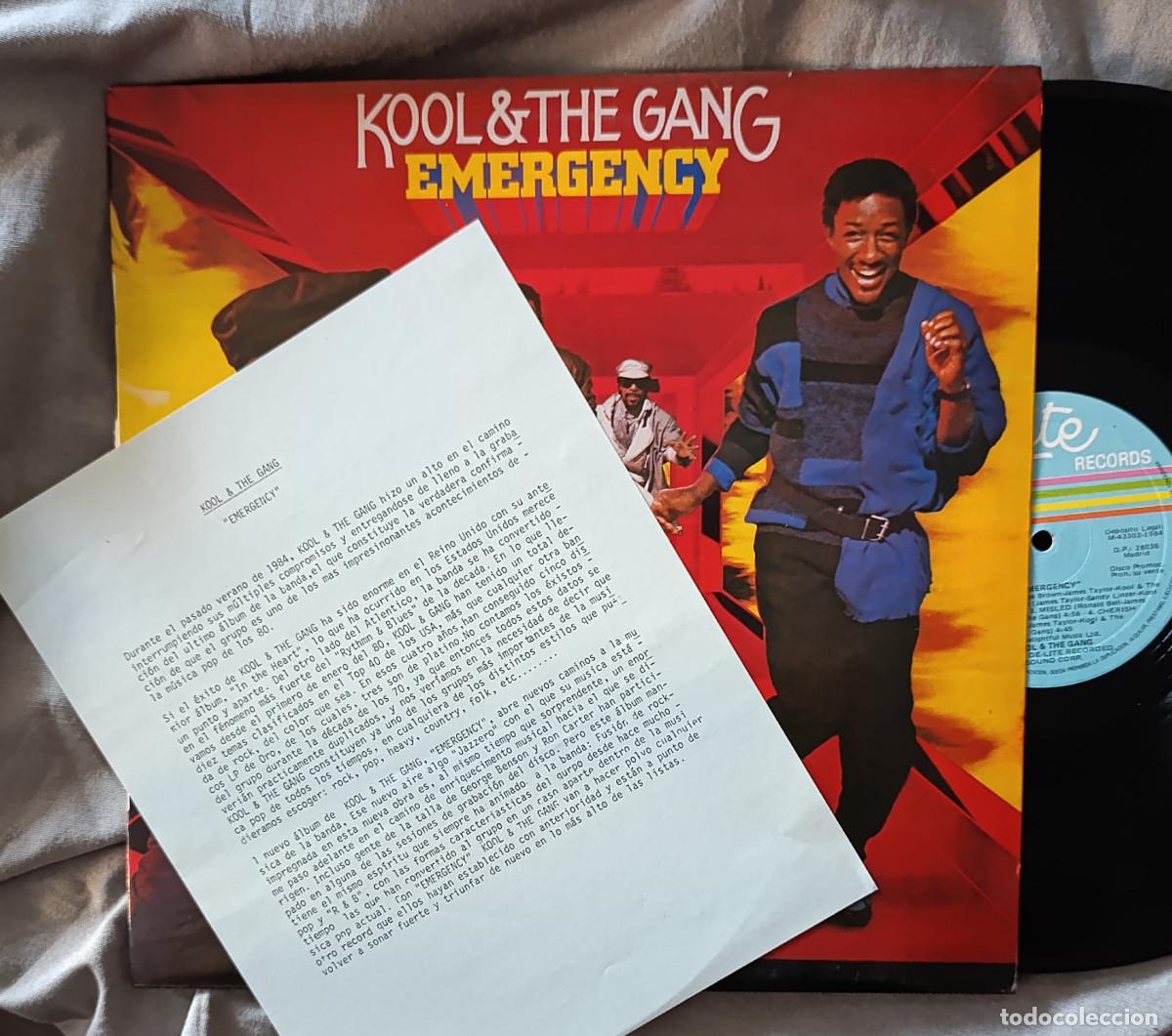 Vinyl records: KOOL & THE GANG - EMERGENCY. LP promocional edici&oacute;n espa&ntilde;ola 1984