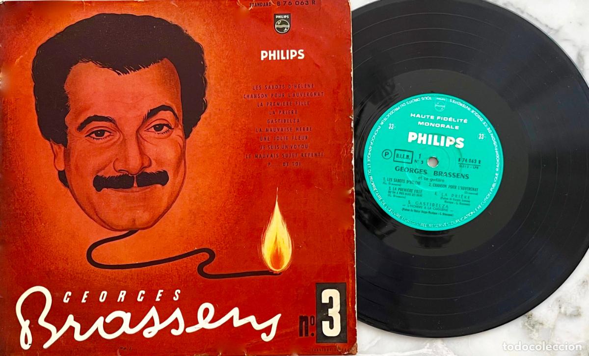Discos de vinilo: GEORGES BRASSENS. N&ordm; 3. LA MAUVAISE HERBE. LA PRIERE. LES SABOTS D&acute;HELENE... RARO MINI LP 10&uml;FRANCIA