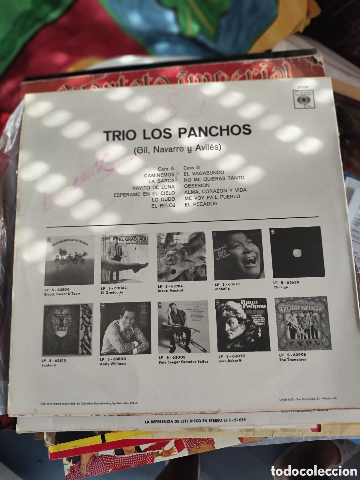 Discos de vinilo: Disco Vinilo Tr&iacute;o Los Panchos - Foto 2