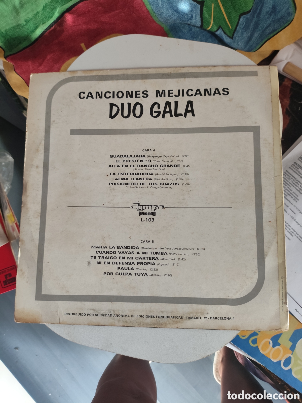 Discos de vinilo: Disco Vinilo Duo Gala Canciones Mexicanas - Foto 2