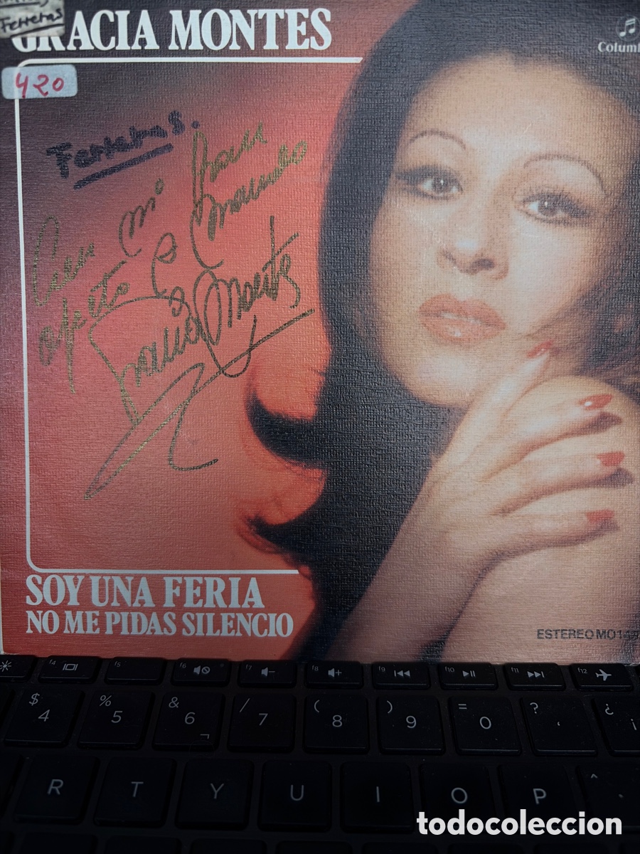 Discos de vinilo: GRACIA MONTES - SOY UNA FERIA PORTADA DEL SINGLE FIRMADO POR GRACIA MONTES - NO CONTIENE EL SINGLE