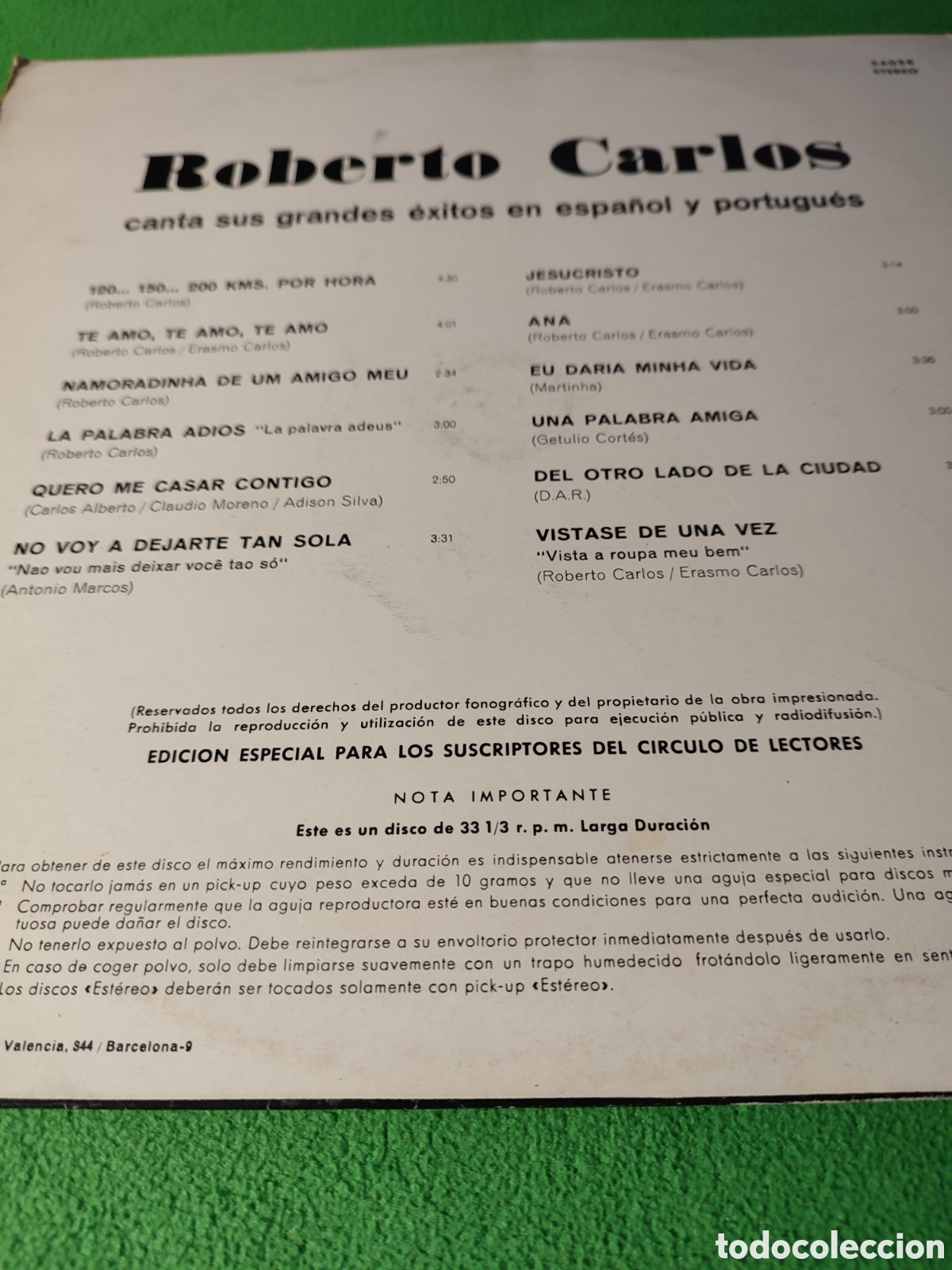Discos de vinilo: Roberto Carlos - Canta sus grandes &eacute;xitos - Foto 2