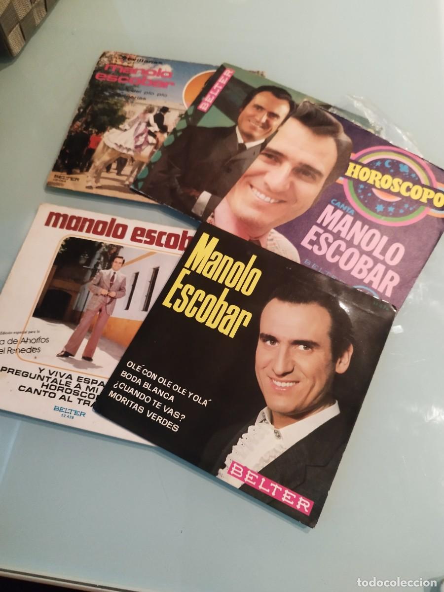 Discos de vinilo: &laquo;Lote 5 Discos Vinilo Singles/EP Manolo Escobar - Sello Belter&raquo;.