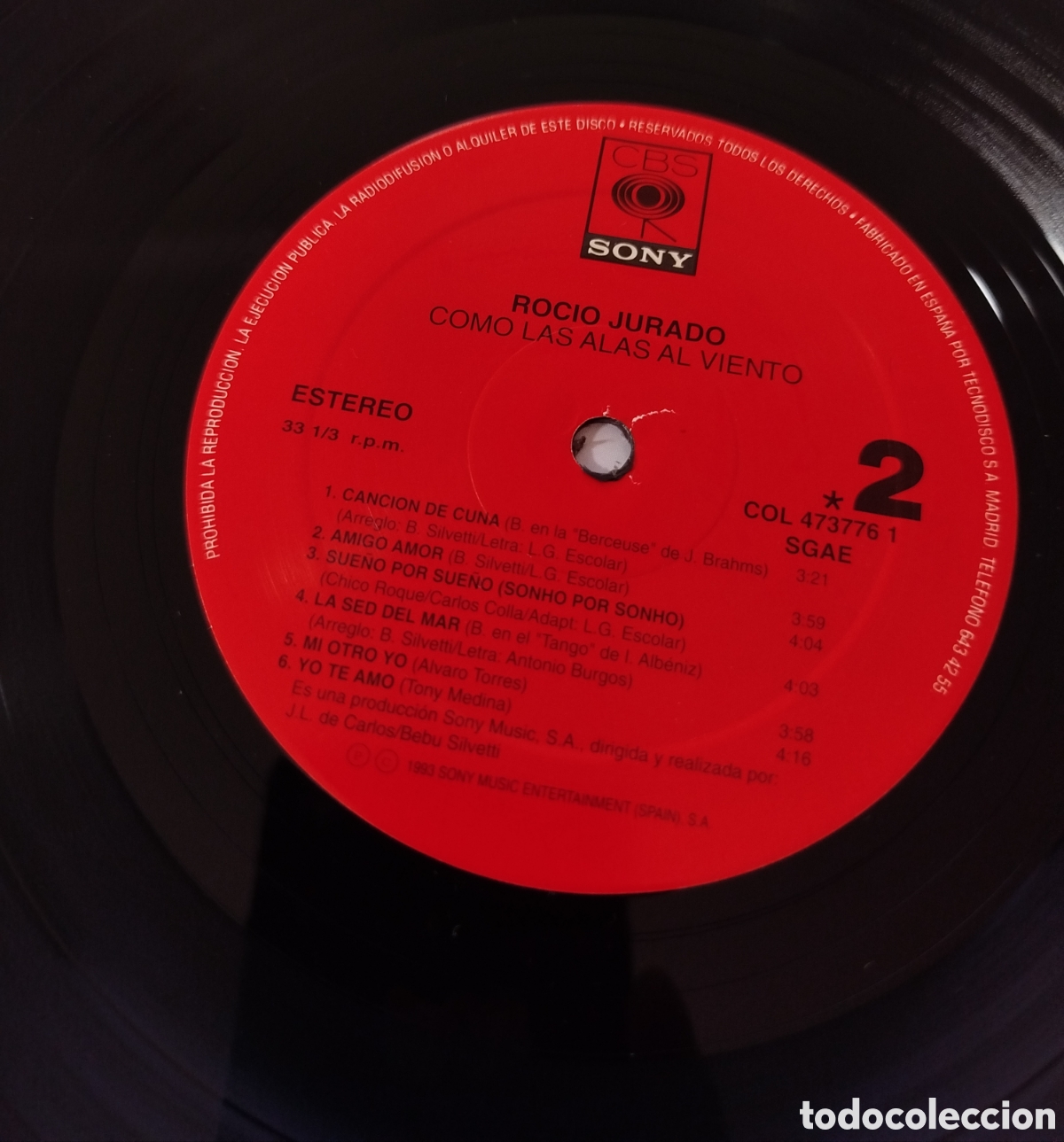 Discos de vinilo: Roc&iacute;o Jurado - Como las alas al viento - Foto 4