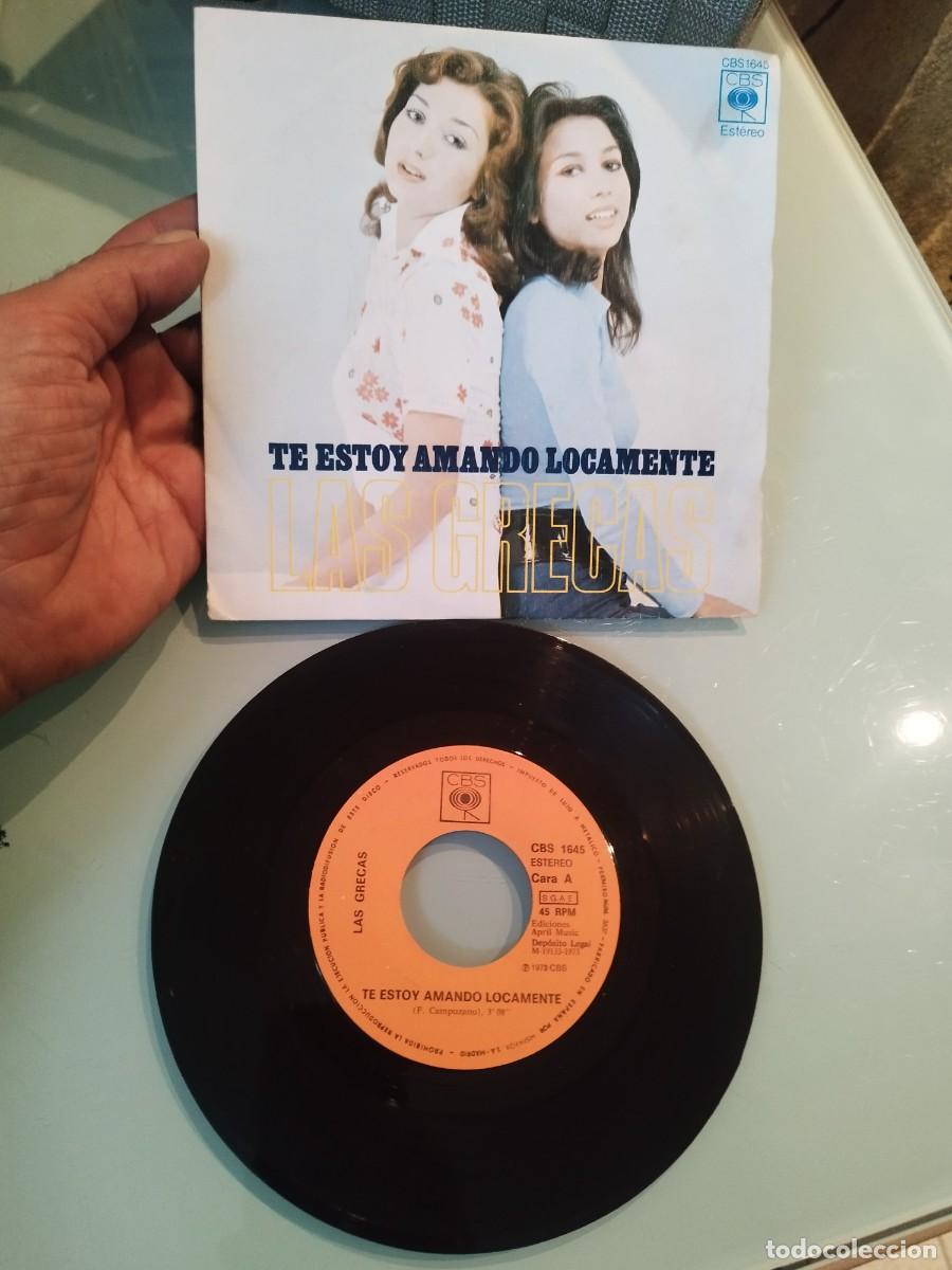 Discos de vinilo: Vinilo 7&rdquo; Las Grecas - Te Estoy Amando Locamente (Single 1973 CBS).